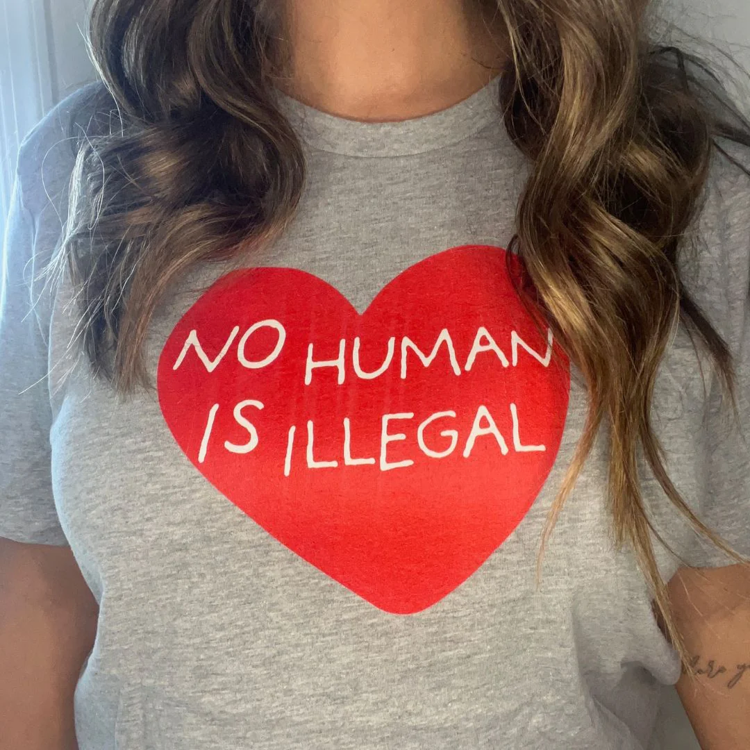 No Human Is Illegal Classic Tee - Image 2